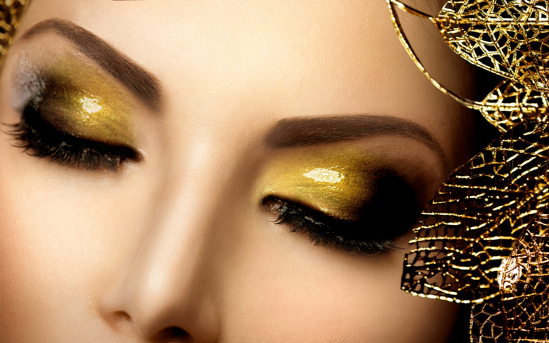 Gold eye makeup